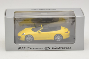 Porsche 911 991 Carrera 4S Kabrioletas Geltonas Minichamps 1:43 WAP0201120C Metalas - nuotrauka 5 iš 5