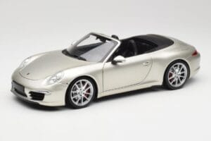 Porsche 911 991 Carrera S Kabrioletas GT Sidabrinis Metalinis Minichamps 1:18 100061030 Metalas