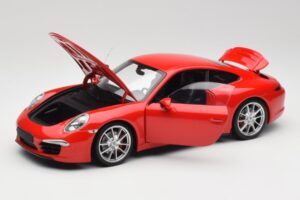 Porsche 911 991 Carrera S Guards Raudonas Minichamps 1:18 100061020 Metalas - nuotrauka 2 iš 8