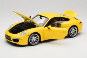 Porsche 911 991 Carrera S Racing Yellow Minichamps 1:18 100061021 Metalas - nuotrauka 2 iš 8