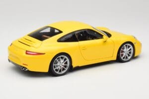 Porsche 911 991 Carrera S Racing Yellow Minichamps 1:18 100061021 Metalas - nuotrauka 3 iš 8