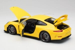 Porsche 911 991 GT3 Racing Geltona & Sidabriniai Ratai Minichamps 1:18 110062722 Metalas - nuotrauka 5 iš 8