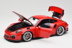 Porsche 911 991 GT3 RS Guards Raudonas Sidabriniai Ratai AUTOart 1:18 78165 Metalas - nuotrauka 2 iš 8