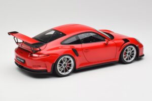 Porsche 911 991 GT3 RS Guards Raudonas Sidabriniai Ratai AUTOart 1:18 78165 Metalas - nuotrauka 3 iš 8