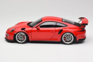 Porsche 911 991 GT3 RS Guards Raudonas Sidabriniai Ratai AUTOart 1:18 78165 Metalas - nuotrauka 4 iš 8