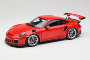 Porsche 911 991 GT3 RS Guards Raudonas Sidabriniai Ratai AUTOart 1:18 78165 Metalas