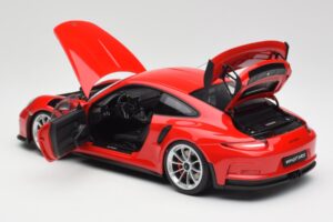 Porsche 911 991 GT3 RS Guards Raudonas Sidabriniai Ratai AUTOart 1:18 78165 Metalas - nuotrauka 5 iš 8