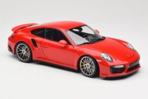 Porsche 911 991 Turbo S Guards Red Minichamps 1:18 110067122 Metalas - nuotrauka 6 iš 8