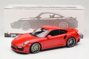 Porsche 911 991 Turbo S Guards Red Minichamps 1:18 110067122 Metalas - nuotrauka 8 iš 8