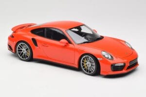 Porsche 911 991 Turbo S Lava Orange Minichamps 1:18 110067120 Metalas - nuotrauka 6 iš 8