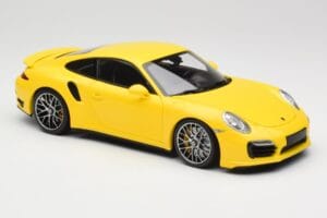 Porsche 911 991 Turbo S Geltonas Su Sidabriniais Ratlankiais Minichamps 1:18 110062322 Metalas - nuotrauka 6 iš 8