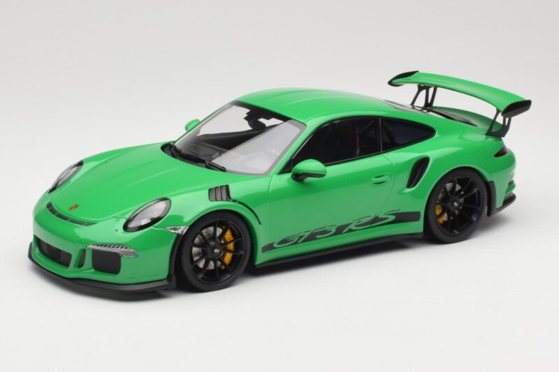 Porsche 911 991.1 GT3 RS Žalias Juodi Ratlankiai Minichamps 1:18 153066228 Metalas