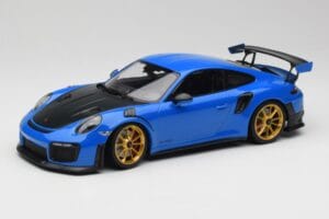 Porsche 911 991.2 GT2 RS Mėlynas su Auksiniais Ratais Minichamps 1:18 155068302 Metalas
