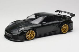 Porsche 911 991.2 GT2 RS Žalias Weissach Package Auksiniai Ratai Minichamps 1:18 155068306 Metalas
