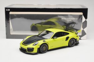 Porsche 911 991.2 GT2 RS Žalsvai Geltonas su Sidabriniais Ratais Minichamps 1:18 155068309 Metalas - nuotrauka 6 iš 6