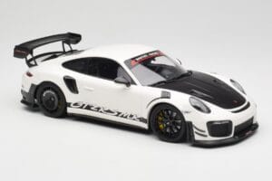 Porsche 911 991.2 GT2 RS Manthey Racing Baltas Minichamps 1:18 MR-911-GT3RS-1802-W Metalas - nuotrauka 4 iš 6