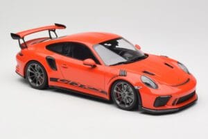 Porsche 911 991.2 GT3 RS Lava Orange & Sidabriniai Ratai Minichamps 1:18 155068225 Metalas - nuotrauka 4 iš 6