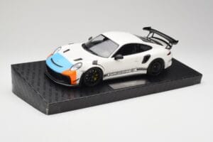 Porsche 911 991.2 GT3 RS Manthey Racing Baltas & Mėlynas & Oranžinis Minichamps 1:18 MR-911-GT3RS-1805 Metalas - nuotrauka 2 iš 6