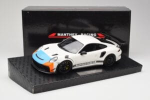 Porsche 911 991.2 GT3 RS Manthey Racing Baltas & Mėlynas & Oranžinis Minichamps 1:18 MR-911-GT3RS-1805 Metalas - nuotrauka 6 iš 6