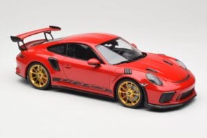 Porsche 911 991.2 GT3 RS Raudonas su Auksiniais Ratais Minichamps 1:18 155068220 Metalas - nuotrauka 4 iš 6