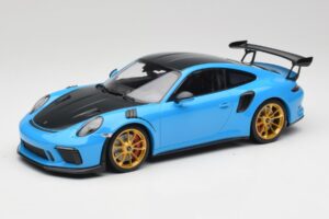 Porsche 911 991.2 GT3 RS Weissach Package Mėlynas & Auksiniai Ratai Minichamps 1:18 153068232 Metalas