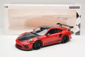 Porsche 911 991.2 GT3 RS Weissach Package Guards Red Juodi Ratlankiai Minichamps 1:18 153068223 Metalas - nuotrauka 6 iš 6