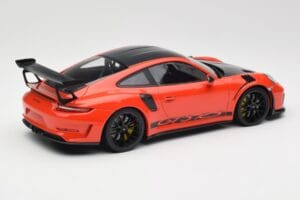 Porsche 911 991.2 GT3 RS Weissach Package Lava Orange Wording Juodi Magnio Ratlankiai Minichamps 1:18 153068226 Metalas - nuotrauka 2 iš 6