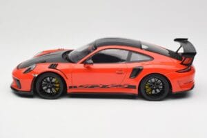 Porsche 911 991.2 GT3 RS Weissach Package Lava Orange Wording Juodi Magnio Ratlankiai Minichamps 1:18 153068226 Metalas - nuotrauka 3 iš 6