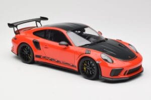 Porsche 911 991.2 GT3 RS Weissach Package Lava Orange Wording Juodi Magnio Ratlankiai Minichamps 1:18 153068226 Metalas - nuotrauka 4 iš 6