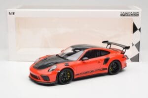 Porsche 911 991.2 GT3 RS Weissach Package Lava Orange Wording Juodi Magnio Ratlankiai Minichamps 1:18 153068226 Metalas - nuotrauka 6 iš 6