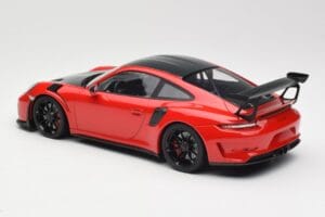 Porsche 911 991.2 GT3 RS Weissach Package Raudonas su Juodais Ratais Minichamps 1:18 155068230 Metalas - nuotrauka 5 iš 6