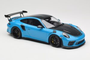 Porsche 911 991.2 GT3 RS Weissach Package Shark Blue Juodi Magnio Ratlankiai Minichamps 1:18 153068224 Metalas - nuotrauka 4 iš 6