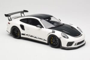 Porsche 911 991.2 GT3 RS Weissach Package Baltas Wording Juodi Magnio Ratlankiai Minichamps 1:18 153068225 Metalas - nuotrauka 4 iš 6