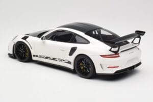 Porsche 911 991.2 GT3 RS Weissach Package Baltas Wording Juodi Magnio Ratlankiai Minichamps 1:18 153068225 Metalas - nuotrauka 5 iš 6