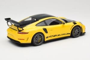 Porsche 911 991.2 GT3 RS Geltonas Weissach Package Platinum Wheels Minichamps 1:18 155068221 Metalas - nuotrauka 2 iš 6