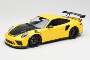 Porsche 911 991.2 GT3 RS Geltonas su Juodais Ratais Minichamps 1:18 155068231 Metalas