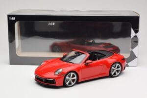 Porsche 911 992 Carrera 4S Kabrioletas Raudonas Minichamps 1:18 155067331 Metalas - nuotrauka 6 iš 6