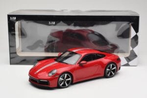 Porsche 911 992 Carrera 4S Carmine Red Minichamps 1:18 155067326 Metalas - nuotrauka 6 iš 6