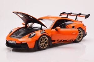 Porsche 911 992 GT3 RS Gulf Oranžinis Norev 1:18 187360 Metalas - nuotrauka 2 iš 8