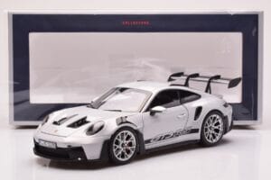 Porsche 911 992 GT3 RS Ice Pilkas Norev 1:18 187359 Metalas - nuotrauka 8 iš 8