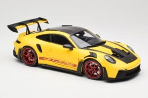 Porsche 911 992 GT3 RS Racing Yellow Weissach Package & Red Wheels Minichamps 1:18 110062025 Metalas - nuotrauka 6 iš 8