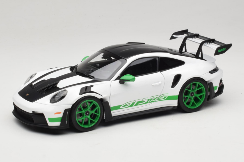Porsche 911 992 GT3 RS Tribute to Carrera RS White Python Green Norev 1:18 187372 Metalas