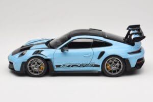 Porsche 911 992 GT3 RS Weissach Pack Gulf Blue Norev 1:18 187367 Metalas - nuotrauka 4 iš 8