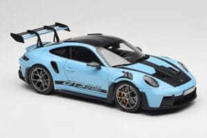 Porsche 911 992 GT3 RS Weissach Pack Gulf Blue Norev 1:18 187367 Metalas - nuotrauka 6 iš 8