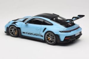Porsche 911 992 GT3 RS Weissach Pack Gulf Blue Norev 1:18 187367 Metalas - nuotrauka 7 iš 8