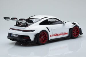 Porsche 911 992 GT3 RS Baltas Pyro Raudonas Norev 1:18 187352 Metalas - nuotrauka 3 iš 8