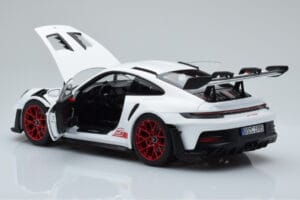 Porsche 911 992 GT3 RS Baltas Pyro Raudonas Norev 1:18 187352 Metalas - nuotrauka 5 iš 8