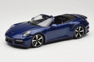 Porsche 911 992 Turbo S Kabrioletas Blue Metallic Minichamps 1:18 155069081 Metalas