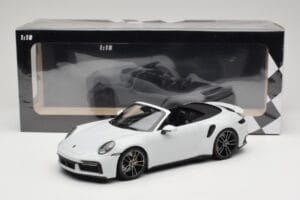 Porsche 911 992 Turbo S Kabrioletas White Metallic Minichamps 1:18 155069080 Metalas - nuotrauka 6 iš 6
