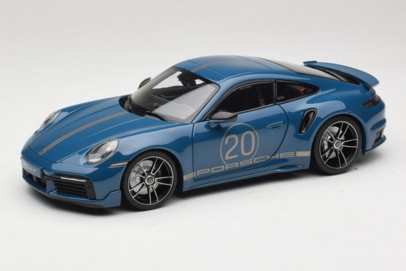 Porsche 911 992 Turbo S Coupe Sport Design Mėlynas Minichamps 1:18 113069073 Metalas